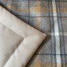 Portable Padded Travel Blanket with Carry Handle Grey Tartan