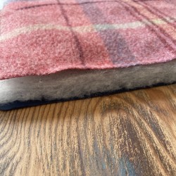 Portable Travel Blanket with Carry Handle Red Tartan