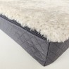 Medium Genuine Sheepskin Orthopaedic Dog Bed. Shearling Pet Bed Oyster
