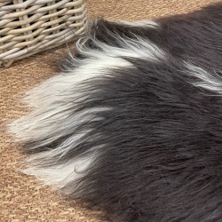 Tappeto in Pelle di Pecora Bianco e Nero, Tappeto in Pelle di Pecora Islandese Naturale