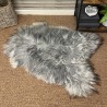 Tapis en peau de mouton grise, peau de mouton islandaise grise naturelle