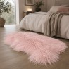 Tapis en peau de mouton tibétain rose pâle | Tapis en peau de mouton à poils bouclés
