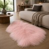Tapis en peau de mouton tibétain rose pâle | Tapis en peau de mouton à poils bouclés