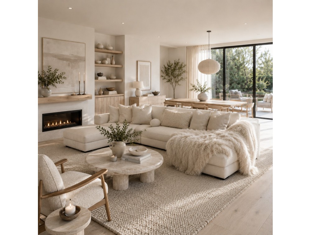 How to Soften Modern Monochromatic Interiors with Soft Furnishings